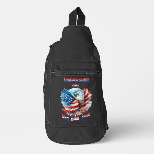 Majestic Eagle Patriotic Pride Onafhankelijkheidsd Sling Bag (Voorkant)