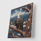 Majestic Eagle Perched beroemd gemaakt door Serene Vierkante Klok (Hoek)