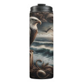 Majestic Eagle Perched Ocean Lijst Thermosbeker (Voorkant)