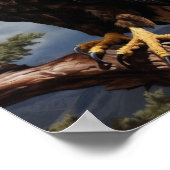 Majestic Eagle Perched op Tree Branch Poster (Hoek)