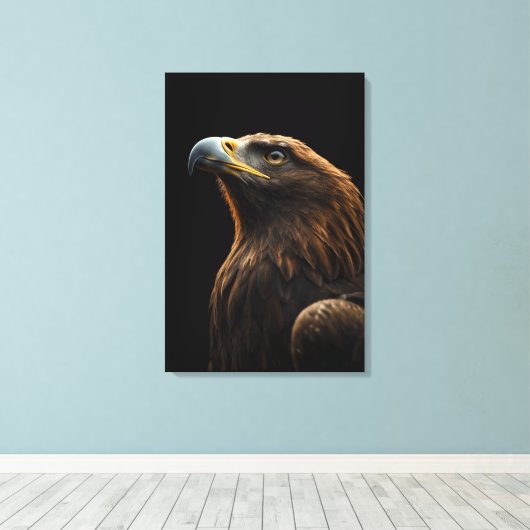 Majestic Eagle Portrait, Strength Royal Confidence Canvas Afdruk (Insitu (Houten vloer))