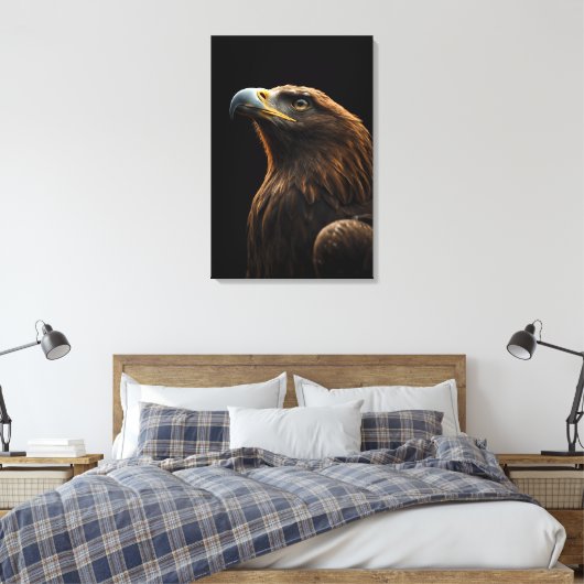 Majestic Eagle Portrait, Strength Royal Confidence Canvas Afdruk (Insitu (Slaapkamer))