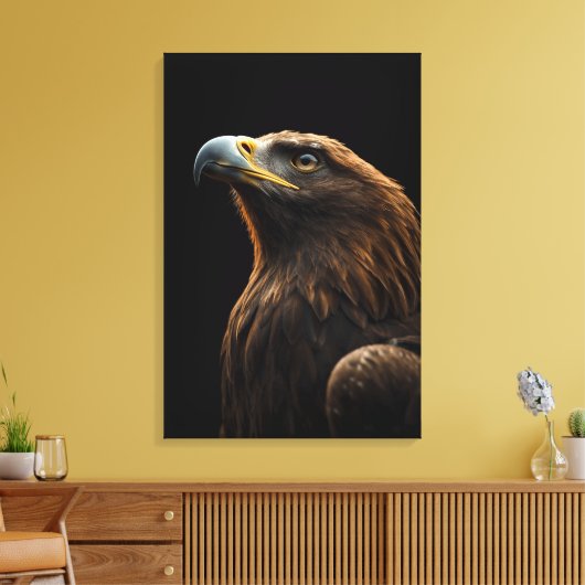 Majestic Eagle Portrait, Strength Royal Confidence Canvas Afdruk (Insitu (Woonkamer))