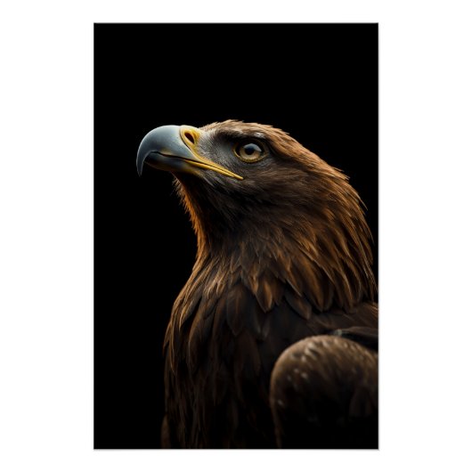 Majestic Eagle Portrait, Strength Royal Confidence Perfect Poster (Voorkant)