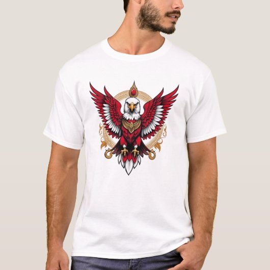 Majestic Eagle Power en Pride Luxe T-shirt (Voorkant)