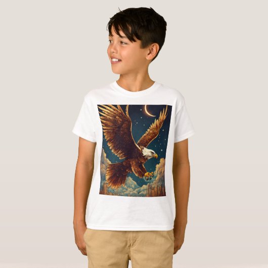 Majestic Eagle Print T-shirt (Voorkant volledig)