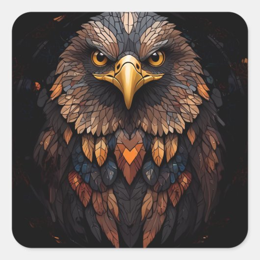 Majestic Eagle sleutelhanger Vierkante Sticker (Voorkant)