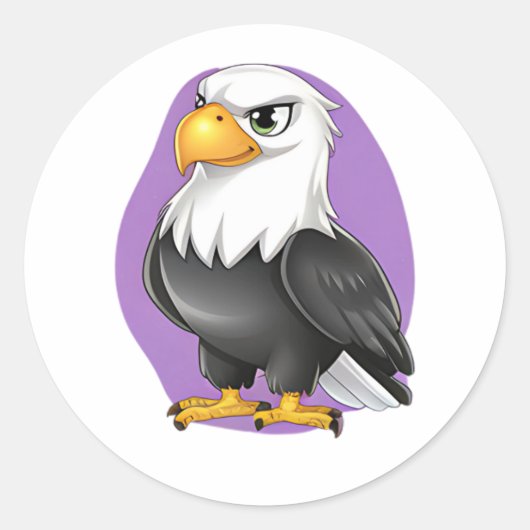 Majestic Eagle Sticker – gedurfde Cartoon voor kin (Voorkant)