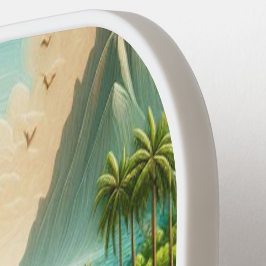 Majestic Eagle stijgt boven strand Pickleball Paddle (Links Detail)