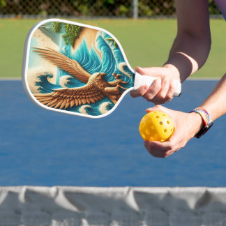 Majestic Eagle stijgt boven strand Pickleball Paddle