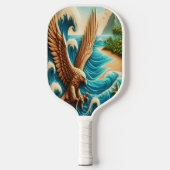 Majestic Eagle stijgt boven strand Pickleball Paddle (Voorkant)