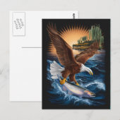 Majestic Eagle stijgt boven vissen hieronder Briefkaart (Voorkant / Achterkant)