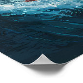 Majestic Eagle stijgt over een glinsterende vis Poster (Hoek)