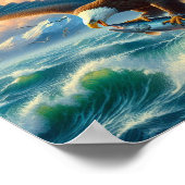 Majestic Eagle Swooping Down to Catch Fish 10x8 Poster (Hoek)