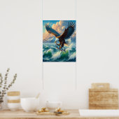 Majestic Eagle Swooping Down to Catch Fish 16x20 Poster (Keuken)