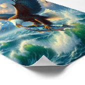 Majestic Eagle Swooping Down to Catch Fish 5"x7" Poster (Hoek)