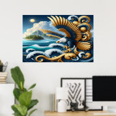Majestic Eagle symboliseert kracht, patriottisme Poster (Thuiskantoor)