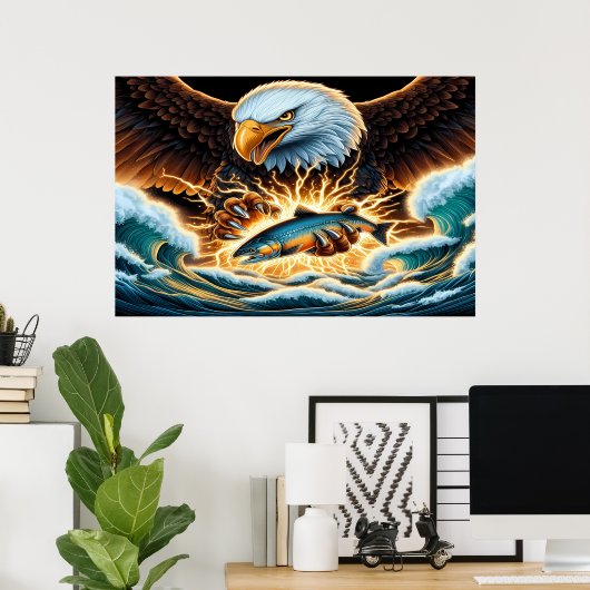 Majestic Eagle vangen prooi Poster (Thuiskantoor)