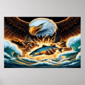 Majestic Eagle vangen prooi Poster (Voorkant)
