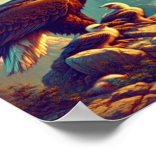 Majestic Eagle vangen van een meer forel 10 "x8" Poster (Hoek)