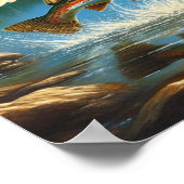 Majestic Eagle vangen van een meer forel 20x16 Poster (Hoek)