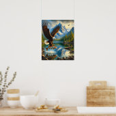Majestic Eagle vangen van een meerforel 16x20 Poster (Keuken)