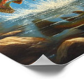 Majestic Eagle vangen van een meerforel 16x20 Poster (Hoek)