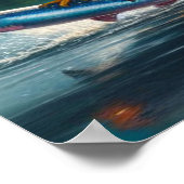 Majestic Eagle vangen vis bij zonsopgang Poster (Hoek)