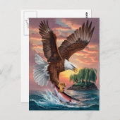 Majestic Eagle vangt prooi Briefkaart (Voorkant / Achterkant)
