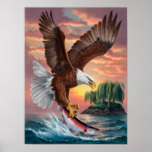 Majestic Eagle vangt prooi Poster (Voorkant)