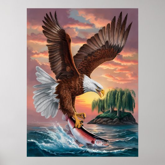 Majestic Eagle vangt prooi Poster (Voorkant)