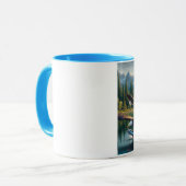 Majestic Eagle Vissen vangen bij zonsopgang 20x16 Mok (Voorkant links)