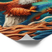Majestic Eagle Vist in een golf 10x8 Poster (Hoek)
