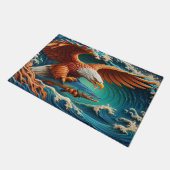 Majestic Eagle Vist in een golf 36x24 Deurmat (Schuin)