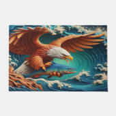 Majestic Eagle Vist in een golf 36x24 Deurmat (Voorkant)