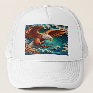 Majestic Eagle Vist in een golf 36x24 Trucker Pet