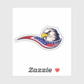 Majestic Eagle: Vlag van de VS Logo Design Sticker (Vel)