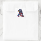 Majestic Eagle: Vlag van de VS Logo Design Vierkante Sticker (Tas)