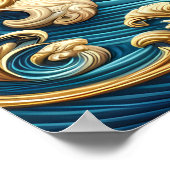 Majestic Eagle vliegen over een golf vrijheid Poster (Hoek)