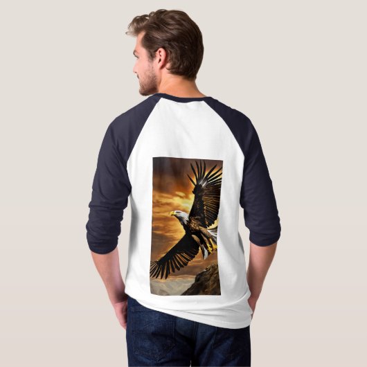Majestic Eagle zwart en goud T-shirt (Achterkant volledig)
