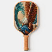 Majestic Eagle zweeft over vis Pickleball Paddle (Voorkant)