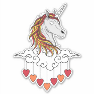 Majestic Eenhoorn Illustratie Design Art Sticker