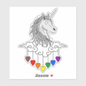 Majestic Eenhoorn Illustratie Kunst Sticker (Vel)