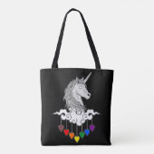 Majestic Eenhoorn Illustratie Kunst Tote Bag (Achterkant)