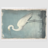 Majestic Egret in Kust Waterverf Decoupage Tissuepapier (Voorkant)