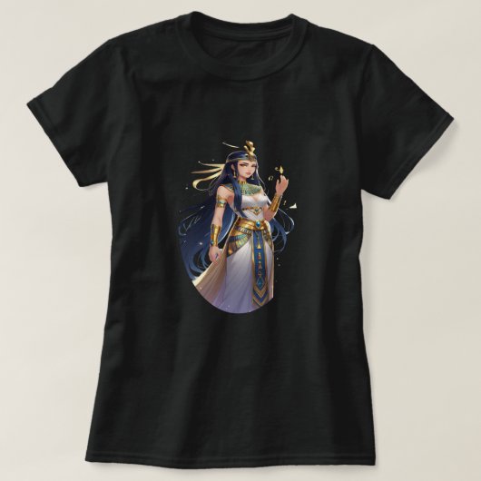 Majestic Egyptian Queen – Premium Anime Style T-shirt (Design voorkant)