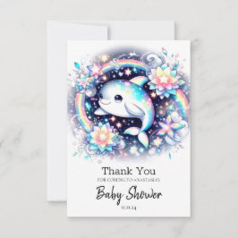 Majestic Elegant Dolfijn Baby shower Bedankkaart