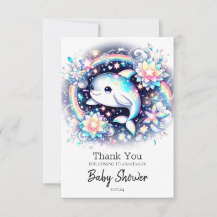 Majestic Elegant Dolfijn Baby shower Bedankkaart