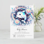 Majestic Elegant Dolfijn Baby shower Kaart (Staand voorkant)