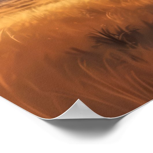 Majestic Elephant and Calf African Sunset Poster (Hoek)